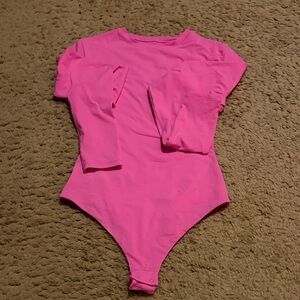 SKIMS Long Sleeve RARE Bright Pink Bodysuit
